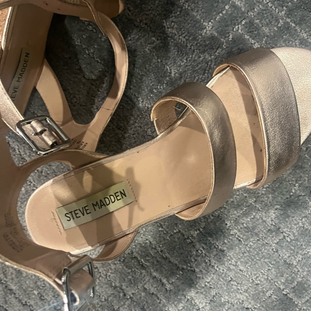Steve Madden Rose Gold Platform Sandals